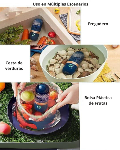 Lavadora de Frutas y Verduras Modelo  Cápsula Portátil Recargable