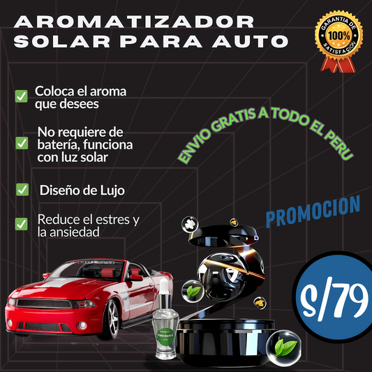 AROMATIZADOR GIRATORIO SOLAR PARA AUTO Y HOGAR